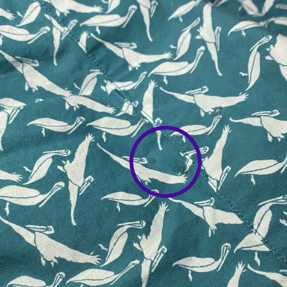 J Crew Shirt Mens L Blue Button Down Slim Fit Hawaiian Casual Birds Beach Preppy - Picture 7 of 11